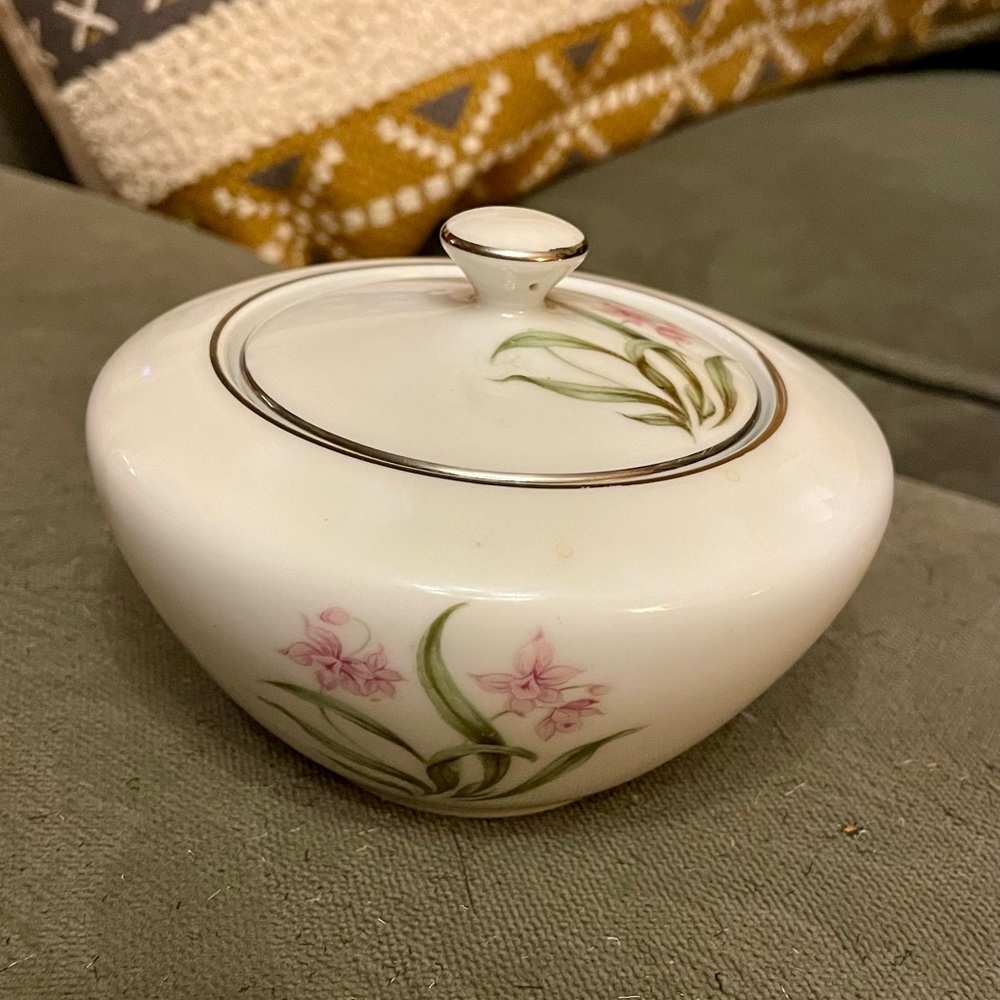 Pink Orchid China Sugar Bowl- Japan